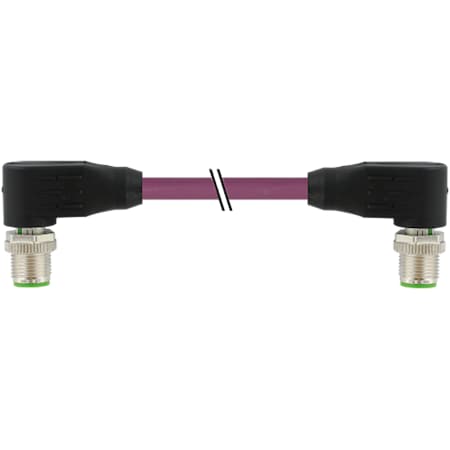 Murrelektronik M12 male 90 Degree / M12 male 90 Degree shielded Ethernet, PUR 2x2xAWG22 shielded vt UL/CSA+dragchain 9m 7000-44561-7980900